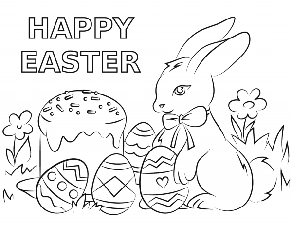 Happy Easter coloring page image