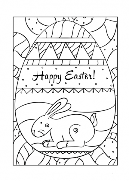 Happy Easter Egg coloring page image