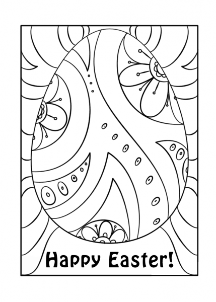 Happy Easter Egg coloring page image