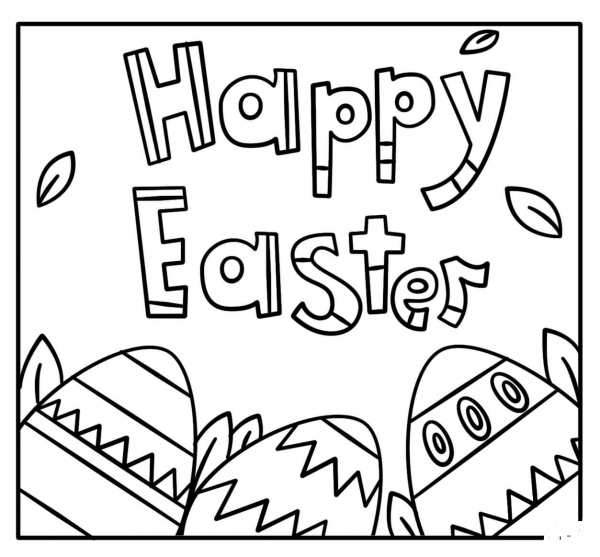 Happy Easter – Encouraging Easter Note coloring page image