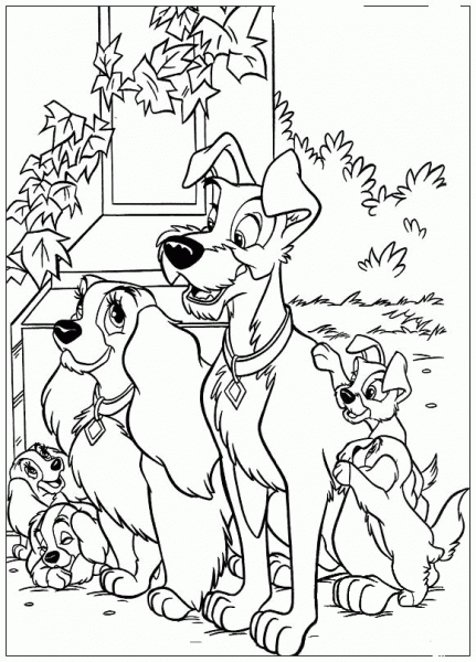 Happy Family of the Tramp coloring page image