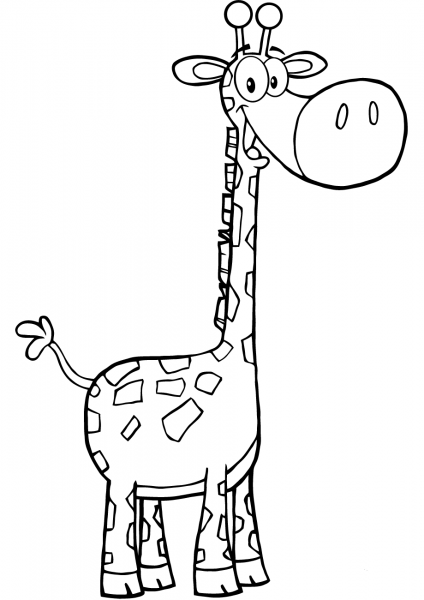 Happy Giraffe coloring page image