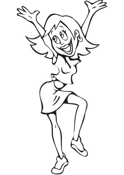 Happy Girl coloring page image