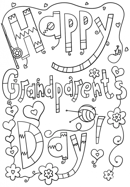Happy Grandparents Day Doodle coloring page image