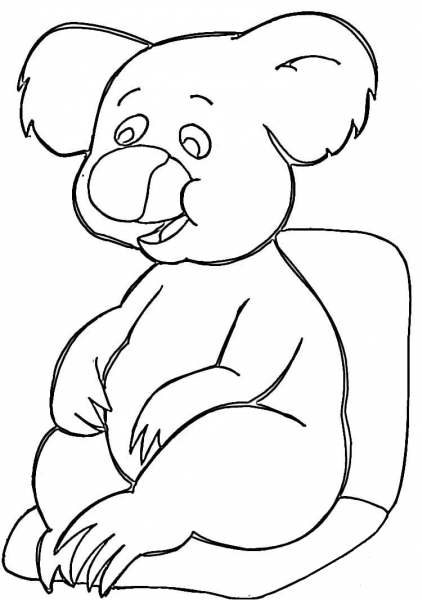 Happy Koala  coloring page image