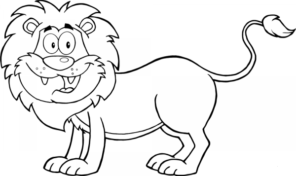 Happy Lion coloring page image