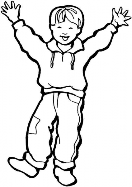Happy Little Boy  coloring page image