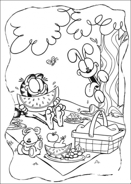 Happy Lunch  coloring page image