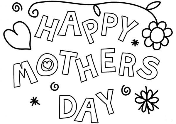 Happy Mother’s Day coloring page image