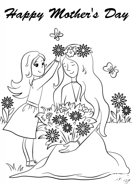 Happy Mother’s Day coloring page image