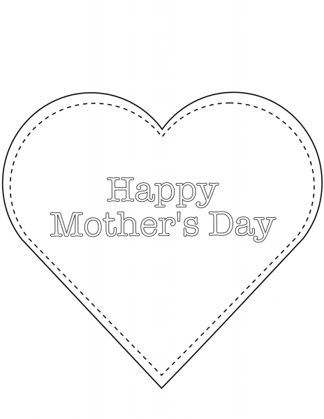 Happy Mother’s Day Heart coloring page image
