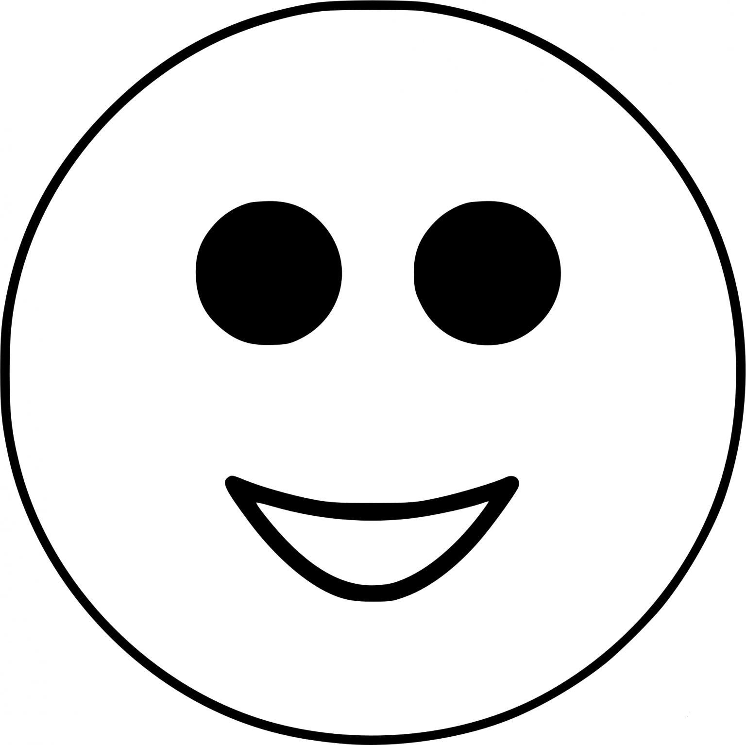 Happy Smiley Emoji Face Black and White coloring page - ColouringPages