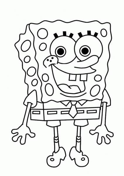 Happy Sponge Bob  coloring page image