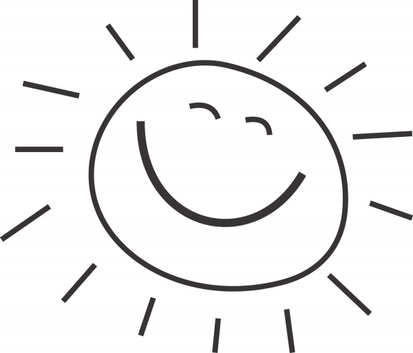 Happy Sun coloring page image