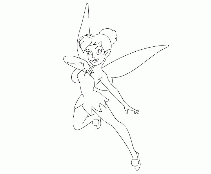 Happy TinkerBell coloring page - ColouringPages