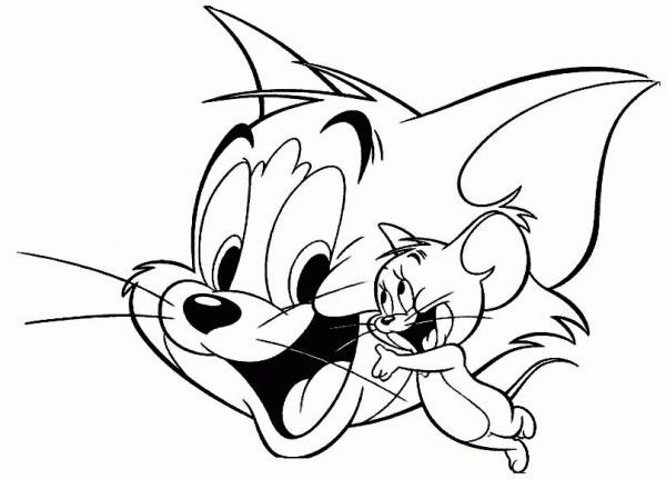 Happy Tom And Jerry  coloring page image