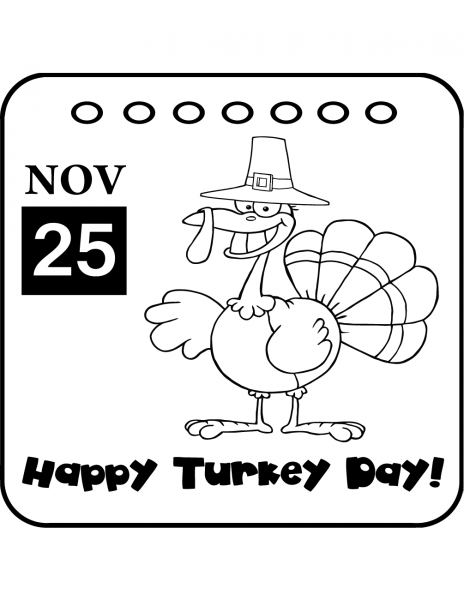 Happy Turkey Day! coloring page image