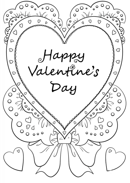 Happy Valentine’s Day coloring page image