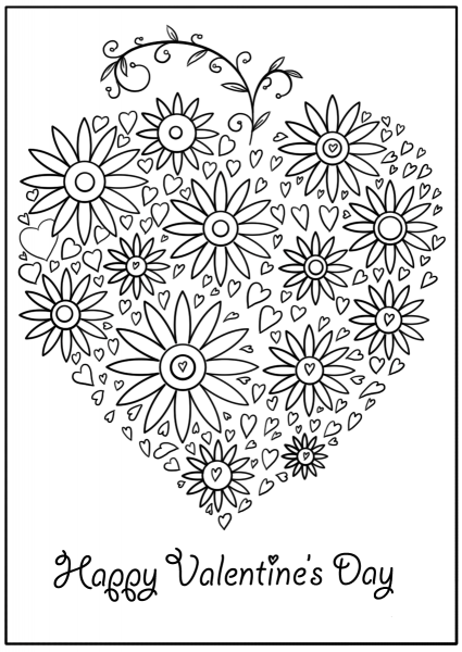 Happy Valentine’s Day coloring page image