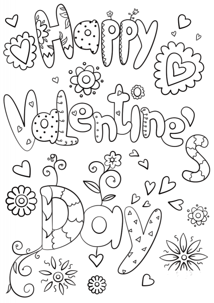 Happy Valentine’s Day coloring page image