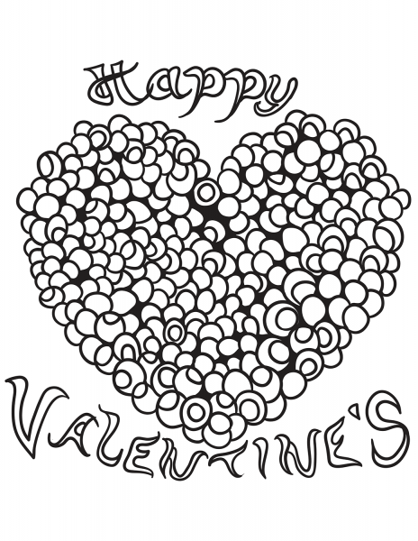 Happy Valentine’s Heart coloring page image