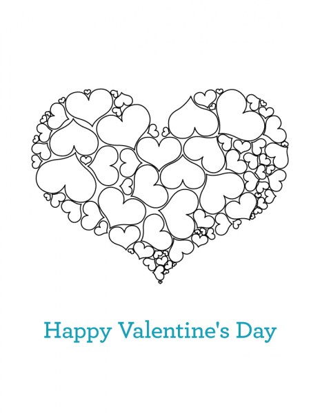 Happy Valentines Day coloring page image