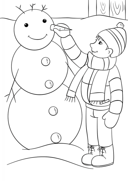 Happy Winter coloring page image