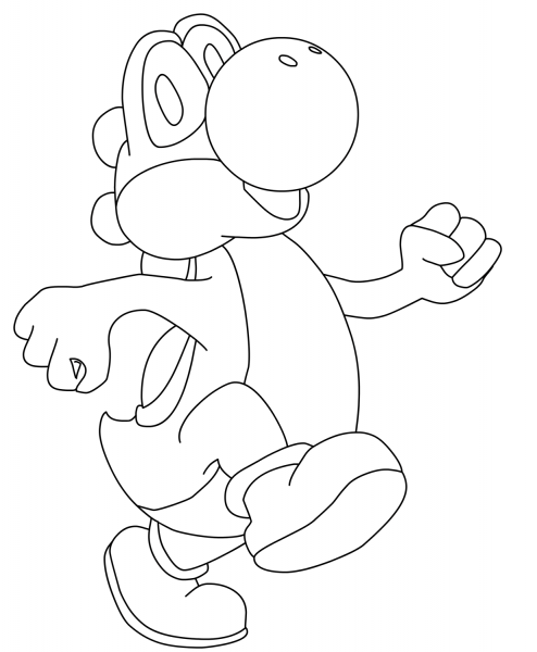 Happy Yoshi coloring page image