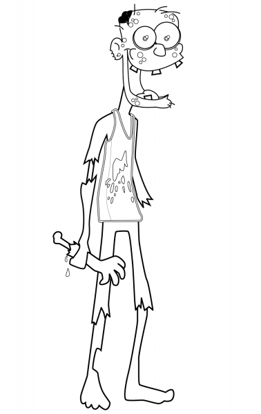 Happy Zombie coloring page image