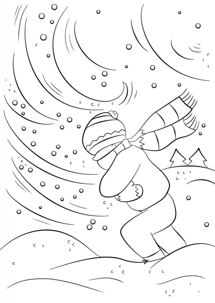 Hard Winter coloring page image