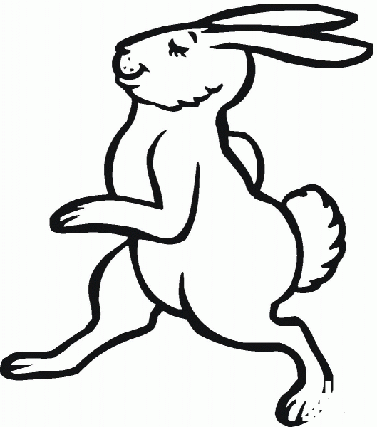 Hare Walks Illustration coloring page image