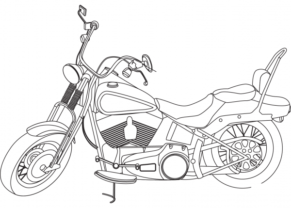 Harley Davidson coloring page image