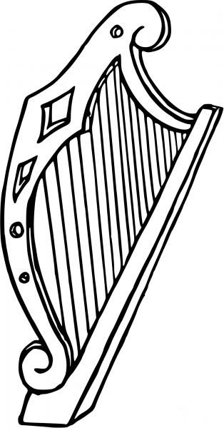 Harp coloring page image