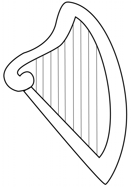 Harp coloring page image