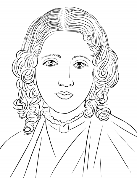 Harriet Beecher Stowe coloring page image