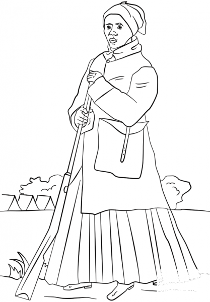 Harriet Tubman coloring page image