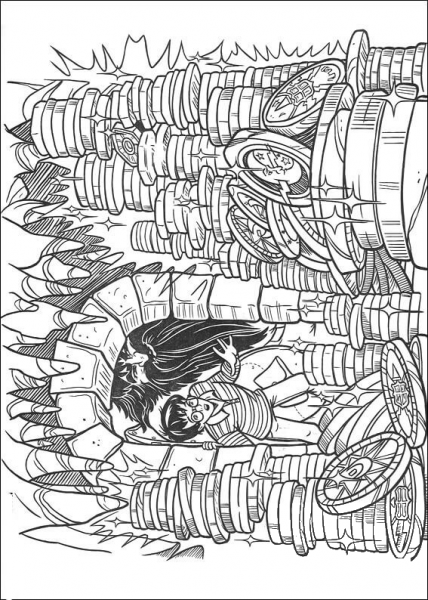 Harry and Hagrid Find Treasure  coloring page image