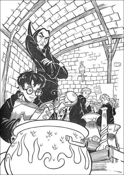 Harry Learns Magic Formula  coloring page image