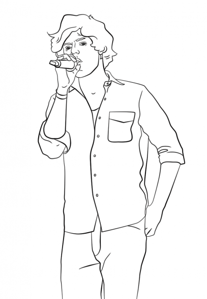 Harry Styles coloring page image