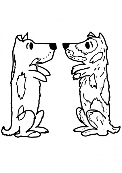 Harry the Dog Clean and Dirty coloring page image