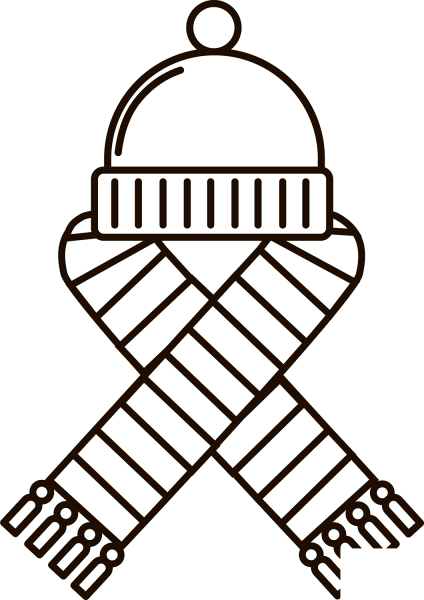 Hat and Scarf coloring page image