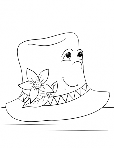 Hat Character coloring page image