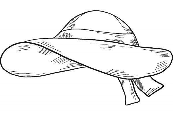 Hat coloring page image