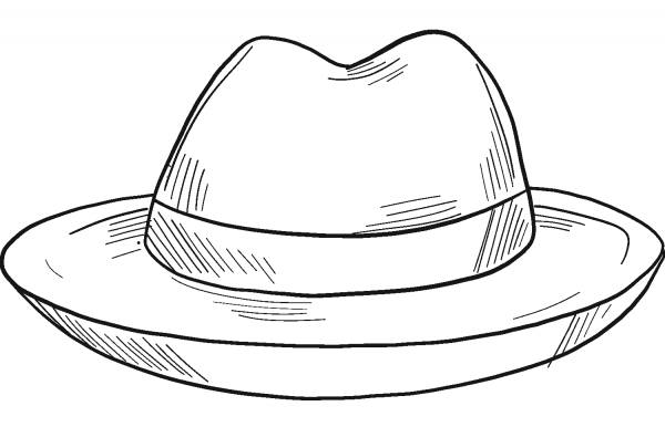 Hat coloring page image