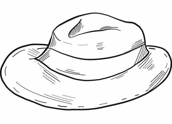 Hat coloring page image