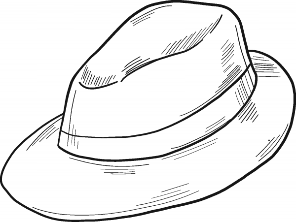 Hat coloring page image