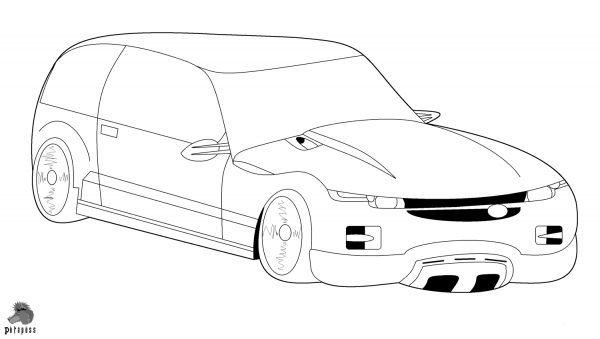 Hatchback Car coloring page image
