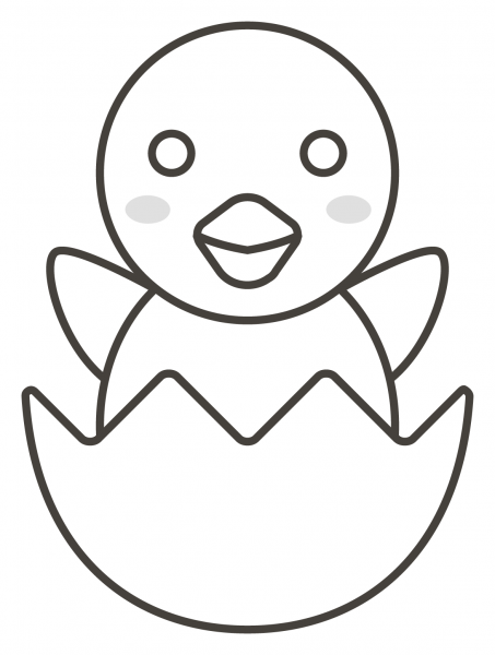 Hatching Chick coloring page image
