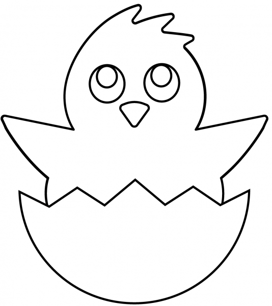 Hatching Chick Emoji coloring page image