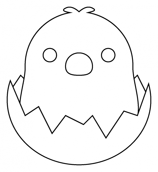 Hatching Chick Emoji coloring page image